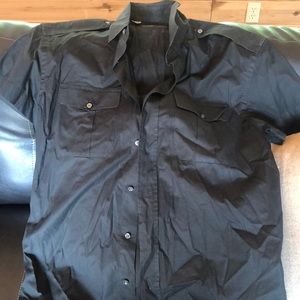 Black button up dress shirt can be casual